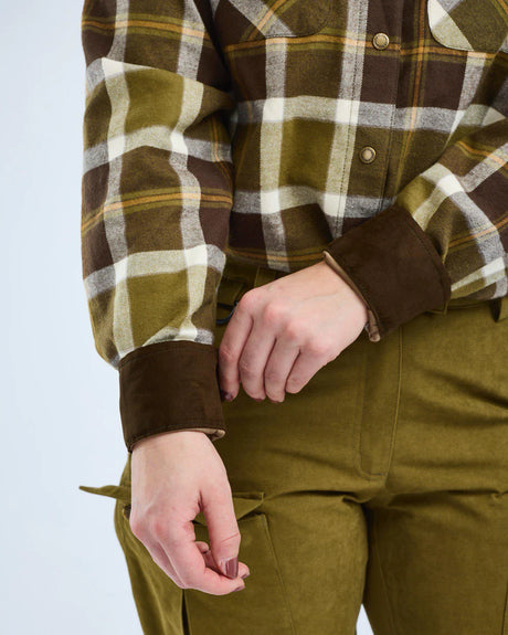 Pinewood Douglas Shirt W, olive green/cream white