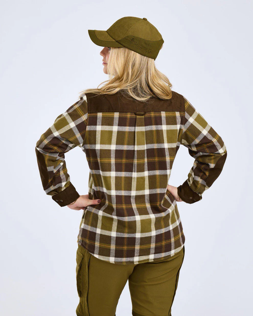 Pinewood Douglas Shirt W, olive green/cream white