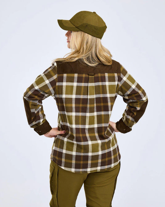 Pinewood Douglas Shirt W, olive green/cream white
