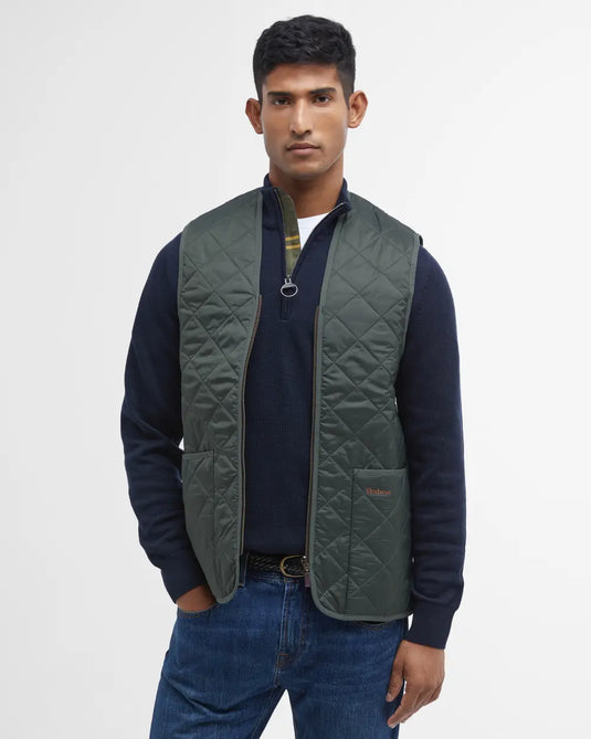 Barbour Quilted Waistcoat/Zip, classic olive