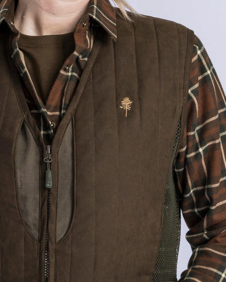 Pinewood Shooting Vest W, suede brown