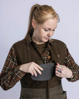 Pinewood Shooting Vest W, suede brown