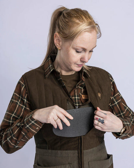 Pinewood Shooting Vest W, suede brown