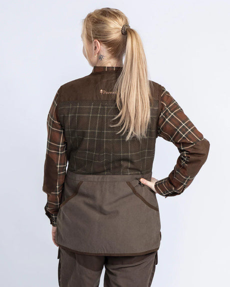 Pinewood Shooting Vest W, suede brown