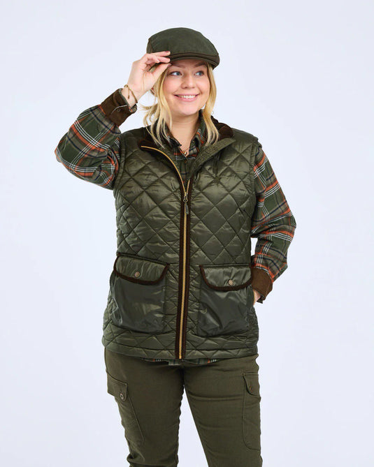 Pinewood Nydala Classic Vest Women, moss green
