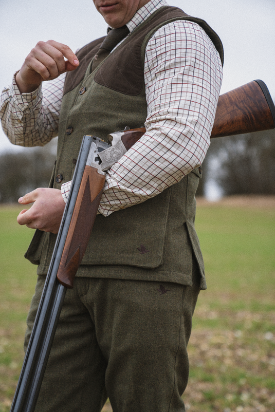 Seeland Hillside Tweed Waistcoat, moss green