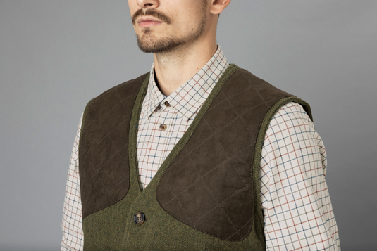 Seeland Hillside Tweed Waistcoat, moss green