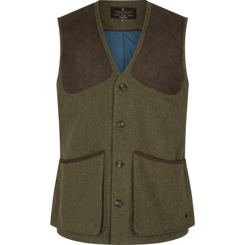 Seeland Hillside Tweed Waistcoat, moss green