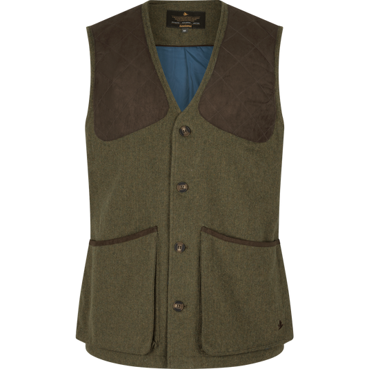 Seeland Hillside Tweed Waistcoat, moss green