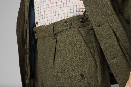 jupe culotte à plis creux en tweed de laine - null jupe culotte à plis creux en tweed de laine - null