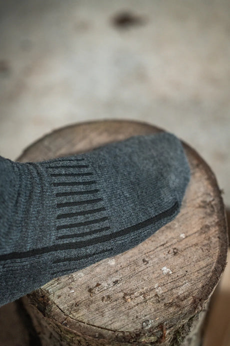 Seeland Field Heavy Merino Sock, grey melange/black