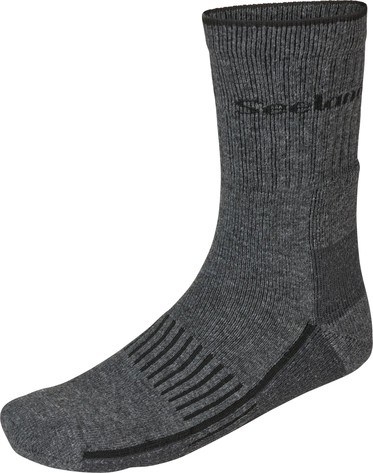 Seeland Field Heavy Merino Sock, grey melange/black