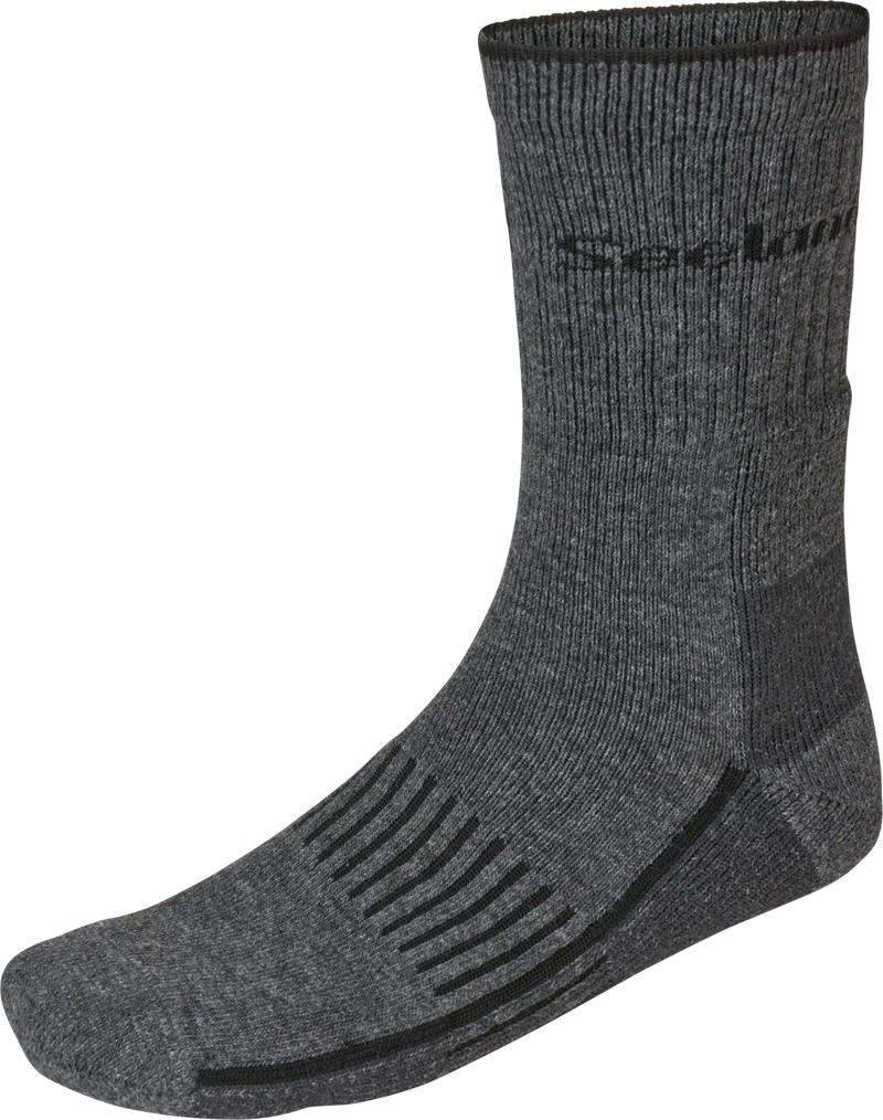 Afbeelding laden in Galerijviewer, Seeland Field Heavy Merino Sock, grey melange/black
