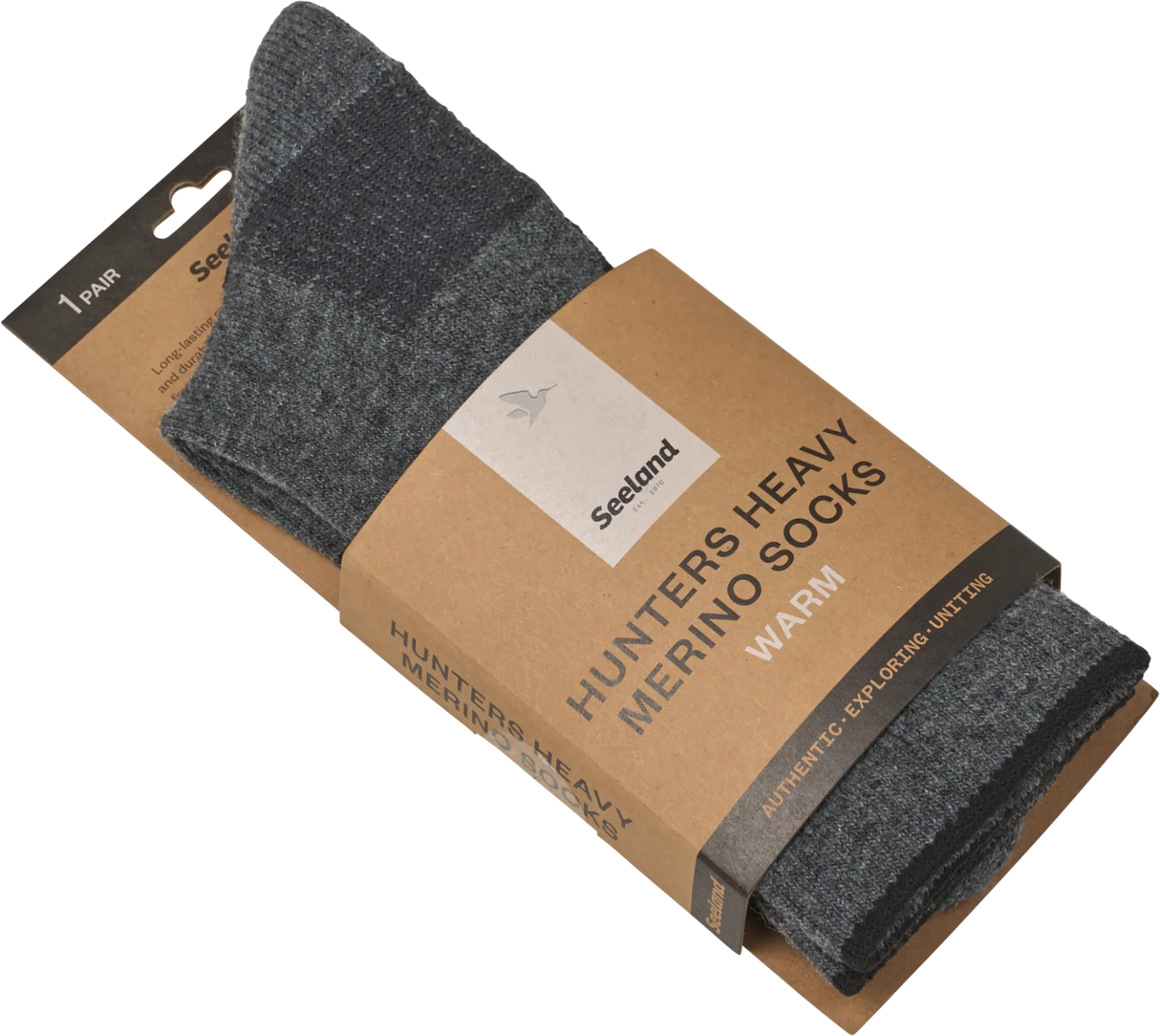 Seeland Field Heavy Merino Sock, grey melange/black