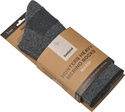 Seeland Field Heavy Merino Sock, grey melange/black