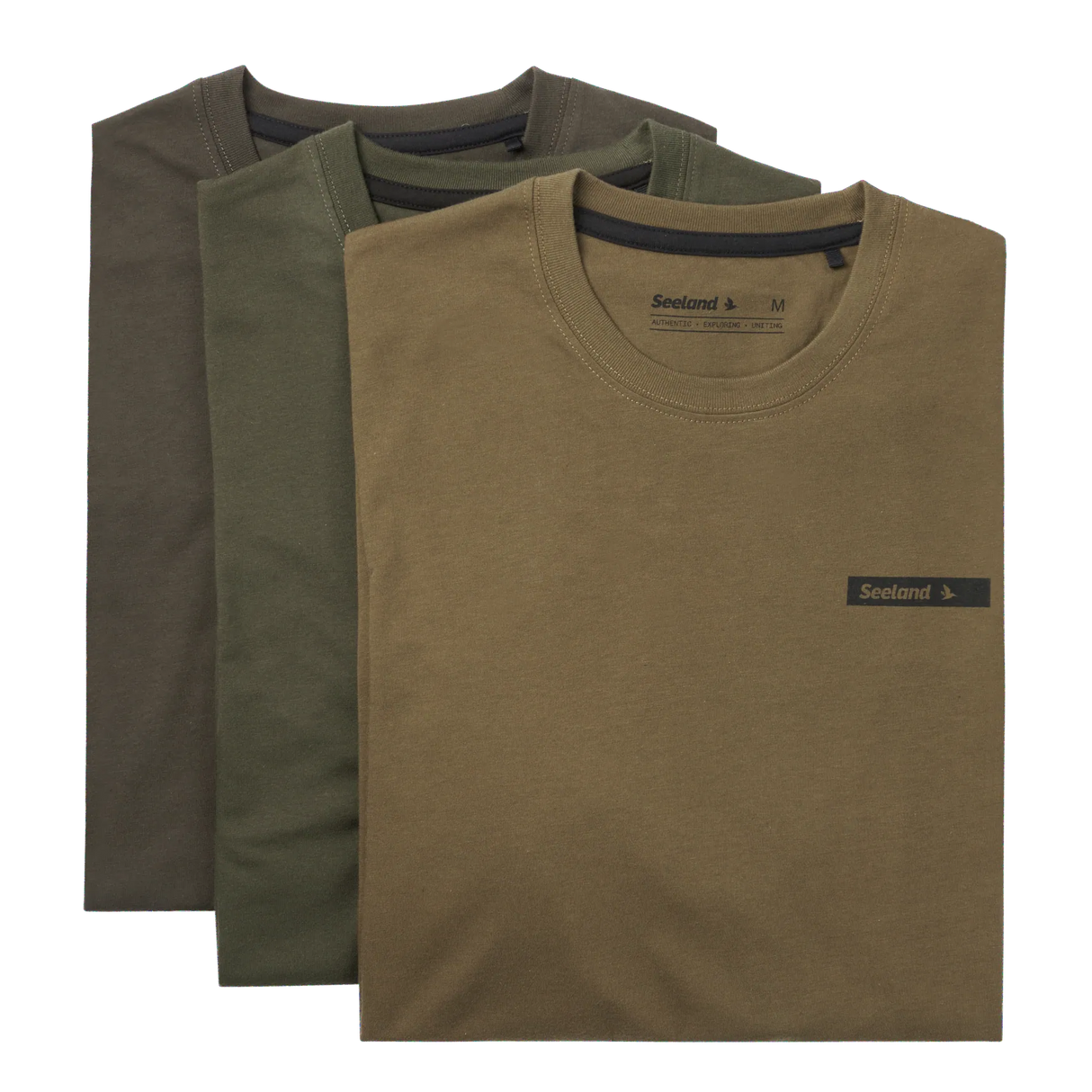 Seeland 3-Pack T-shirt, pine green/military olive/grape leaf