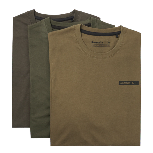 Seeland 3-Pack T-shirt, pine green/military olive/grape leaf