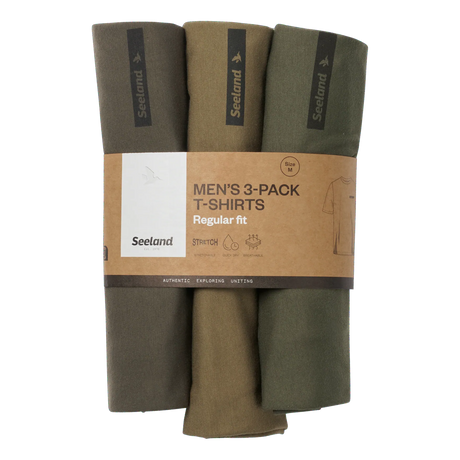 Seeland 3-Pack T-shirt, pine green/military olive/grape leaf