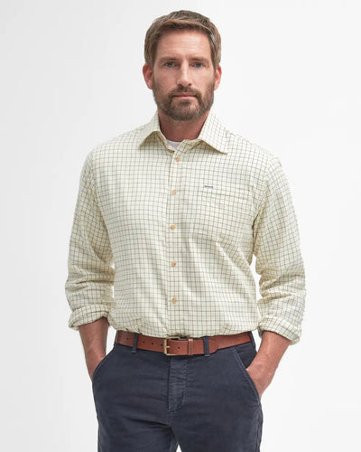 Barbour Field Tattersall Regular Shirt, green/brown