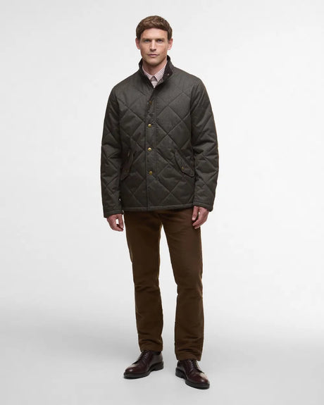 Barbour Winter Shoveler Quilted Jacket, dark olive