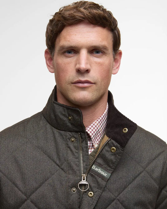 Barbour Winter Shoveler Quilted Jacket, dark olive