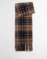 Barbour Saltburn Beanie & Tartan Scarf Gift Set, gardenia tartan