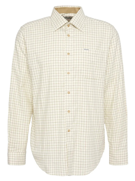 Barbour Field Tattersall Regular Shirt, green/brown