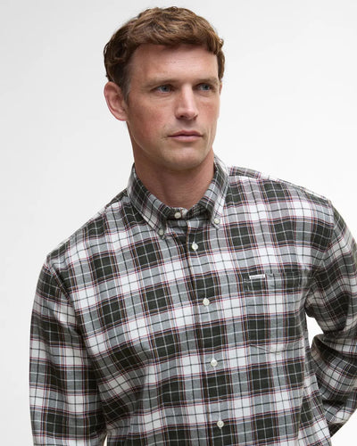 Barbour Telfield Regular Checked Shirt, olive