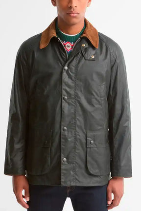 Barbour Ashby Waxed Jacket, sage/evergreen