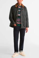 Barbour Ashby Waxed Jacket, sage/evergreen
