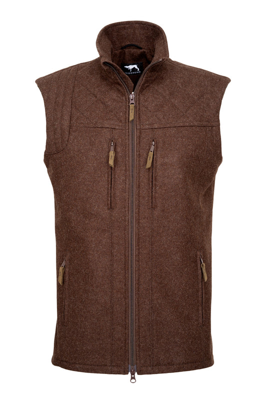Jagdhund Gamsfeld 2, loden heren waistcoat, bruin
