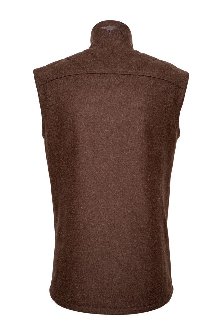 Jagdhund Gamsfeld 2, loden heren waistcoat, bruin