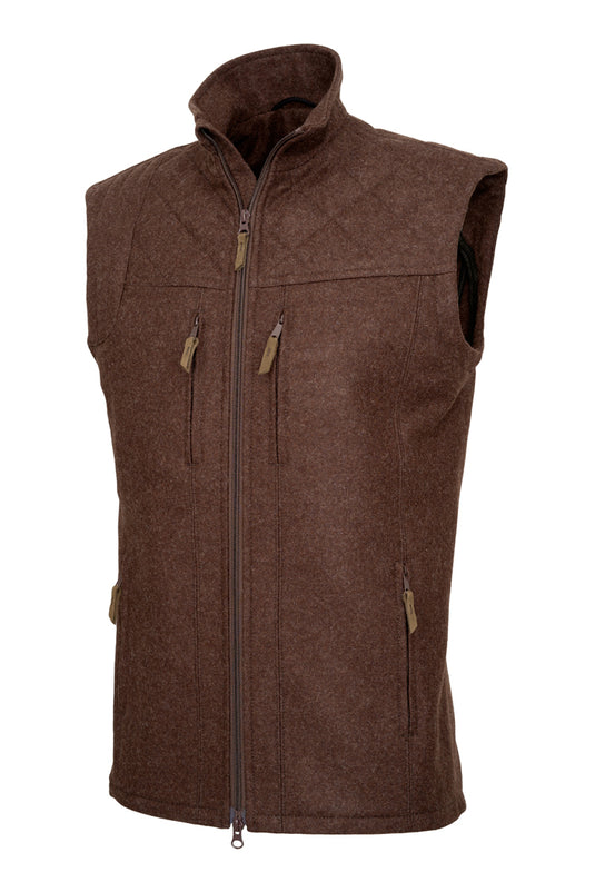 Jagdhund Gamsfeld 2, loden heren waistcoat, bruin