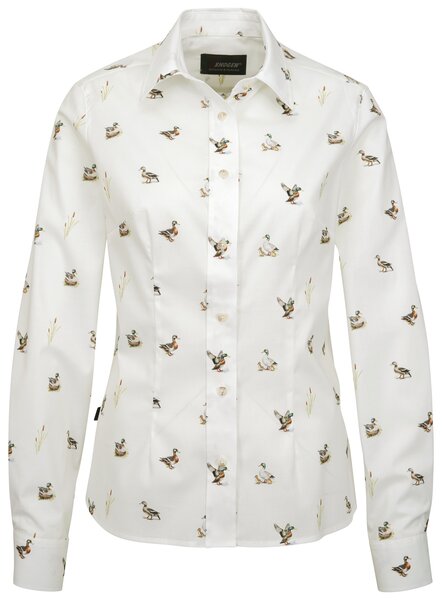 Skogen Dames Blouse Met Eenden, white/multi