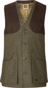Härkila Kenmore Shooting Waistcoat, forest green/herringbone