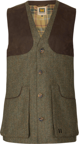 Härkila Kenmore Shooting Waistcoat, forest green/herringbone