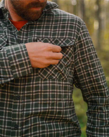 Pinewood Lappland Wool Shirt, moss green/light khaki