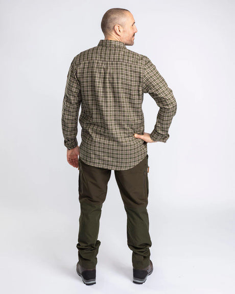 Pinewood Lappland Wool Shirt, moss green/light khaki