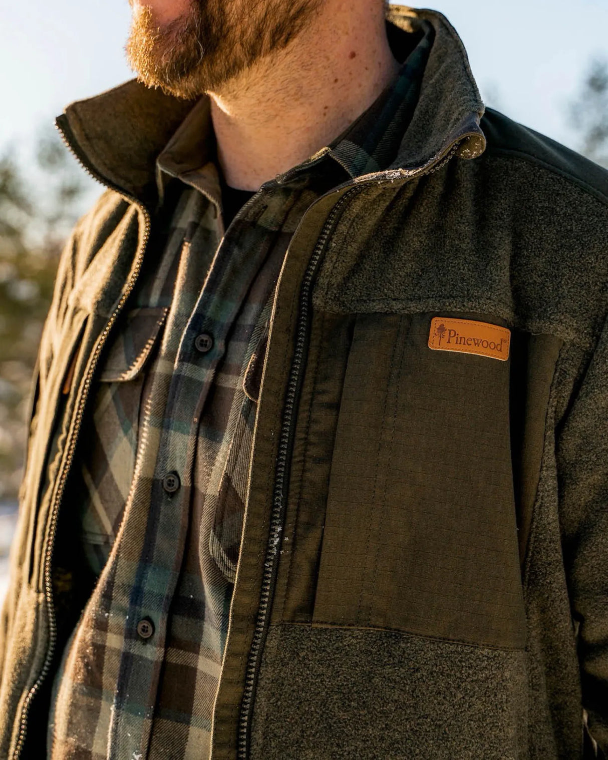 Pinewood Lappland Rough Fleece Jacket, Olive Mel/D.Olive