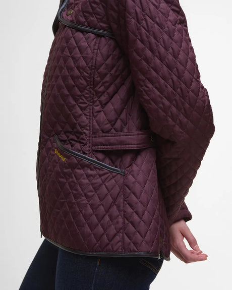 Barbour Dahlia Quilted Jacket, black cherry