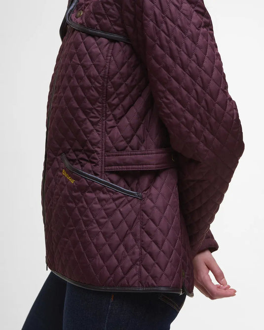 Barbour Dahlia Quilted Jacket, black cherry