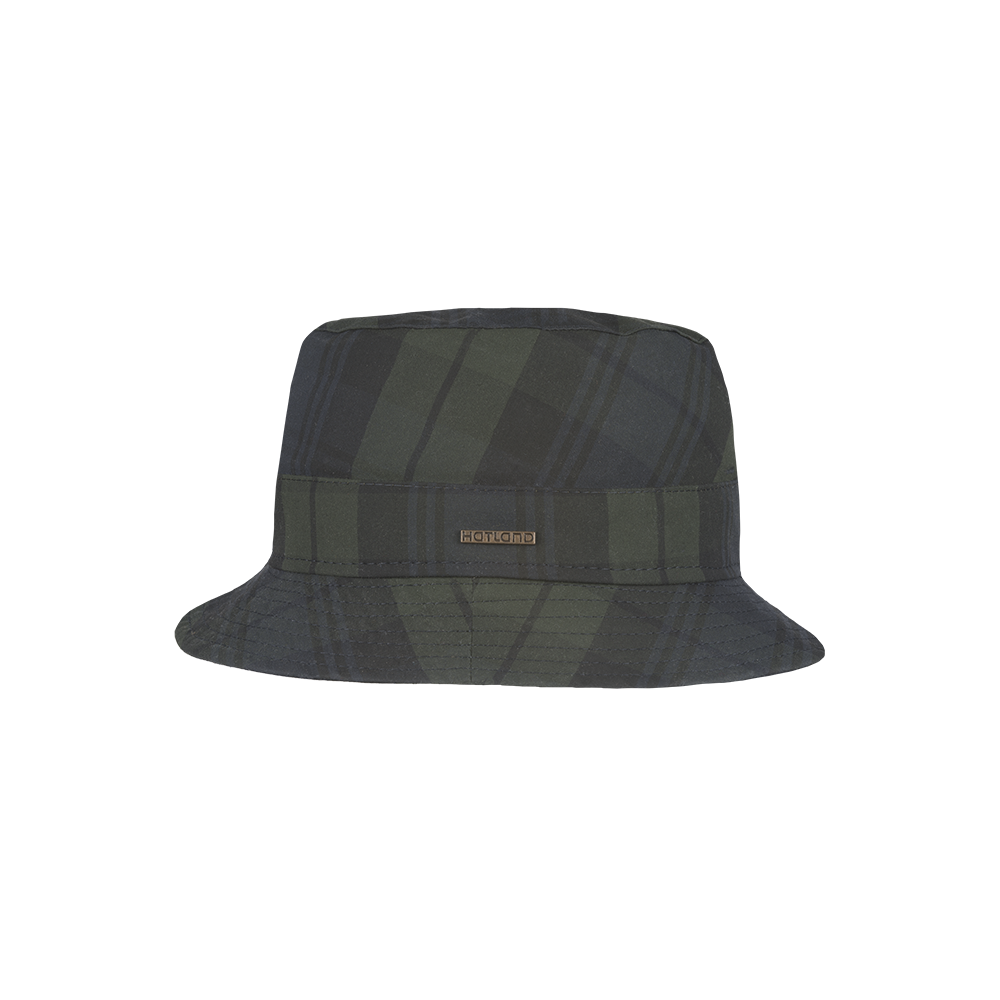 Hatland Desmond Waxed Cotton Bucket Hat, geruit