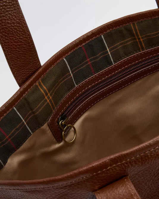 Barbour Alder Leather Tote Bag, brown