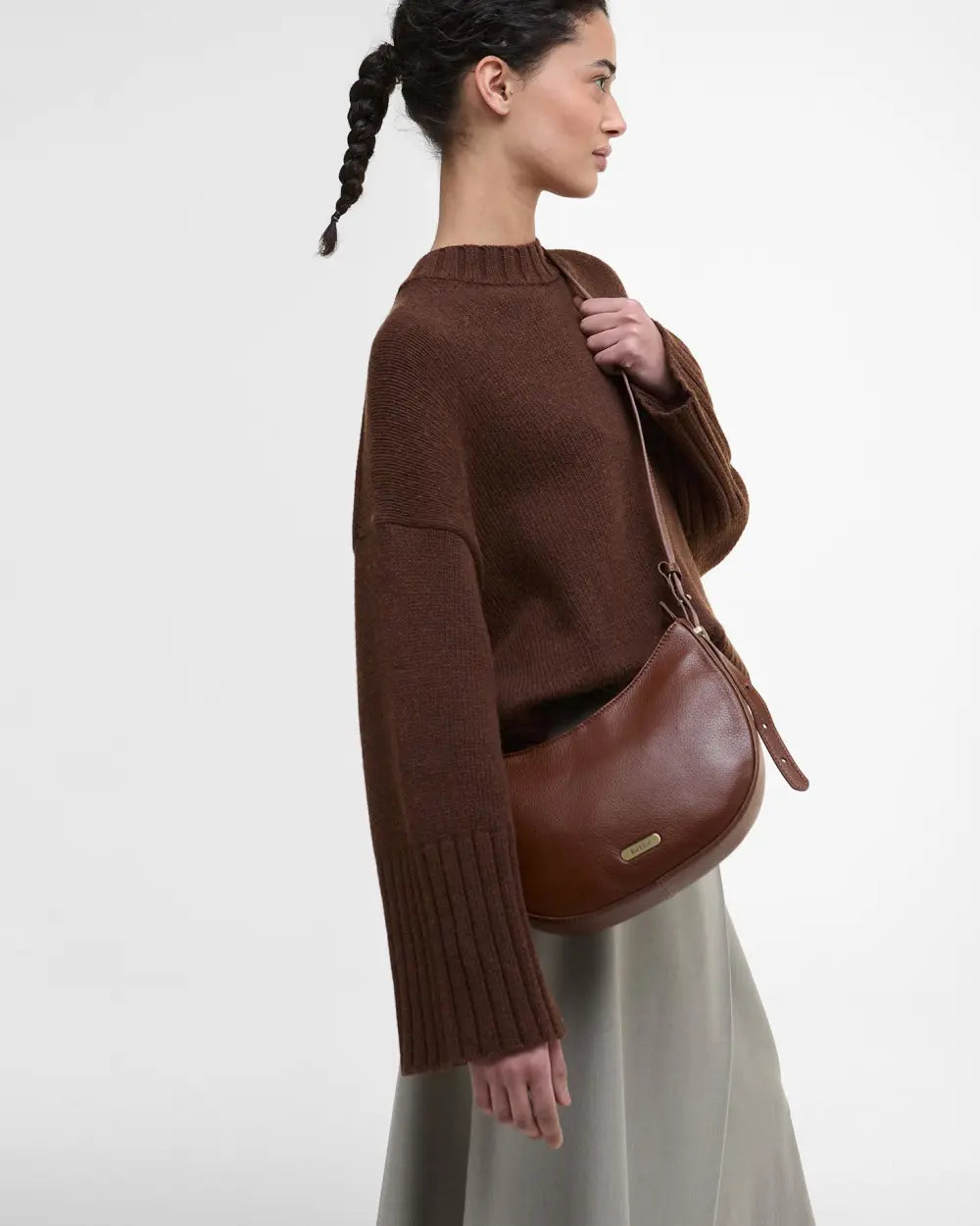 Barbour Sorrel Leather Sling Bag, brown
