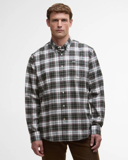 Barbour Telfield Regular Checked Shirt, olive
