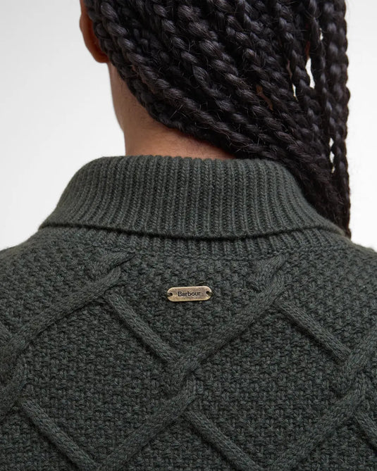 Barbour Burne Roll Neck Knitted Jumper, olive
