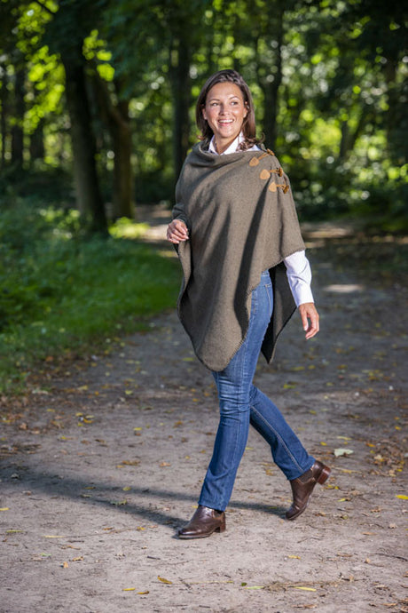Baleno Elite fleece poncho, mossgreen