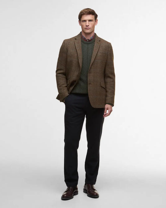 Barbour Sullivan Moons Check Blazer, brown