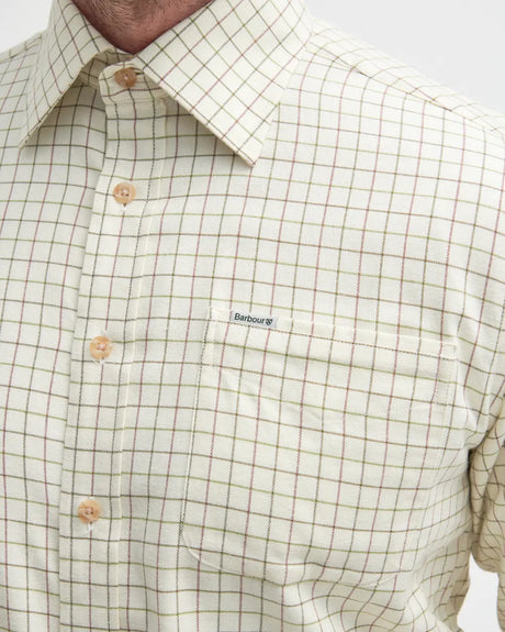 Barbour Field Tattersall Regular Shirt, green/brown