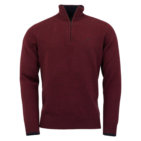 Laksen Brompton Zip Neck, burgundy